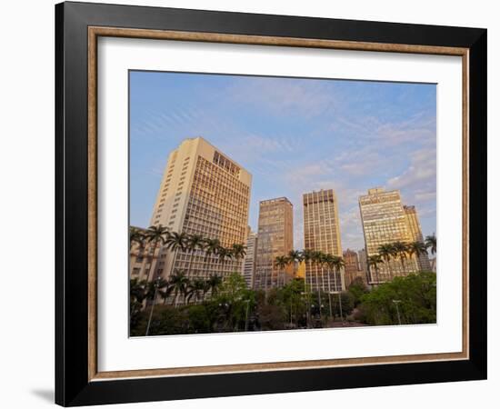 View of the Anhangabau Park and buildings in city centre., City of Sao Paulo, State of Sao Paulo, B-Karol Kozlowski-Framed Photographic Print