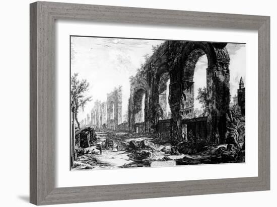 View of the Aqueduct of Nero, from the 'Views of Rome' Series, C.1760-Giovanni Battista Piranesi-Framed Giclee Print