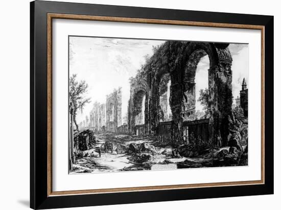 View of the Aqueduct of Nero, from the 'Views of Rome' Series, C.1760-Giovanni Battista Piranesi-Framed Giclee Print