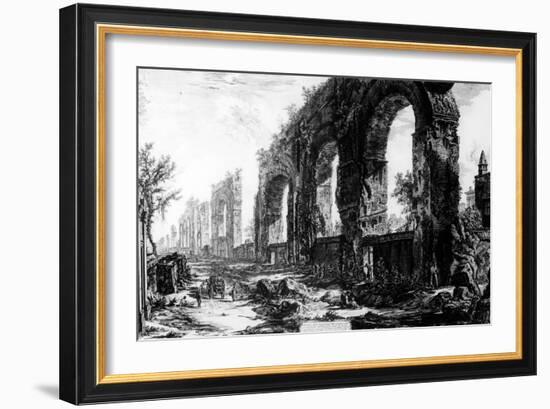 View of the Aqueduct of Nero, from the 'Views of Rome' Series, C.1760-Giovanni Battista Piranesi-Framed Giclee Print