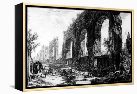 View of the Aqueduct of Nero, from the 'Views of Rome' Series, C.1760-Giovanni Battista Piranesi-Framed Premier Image Canvas