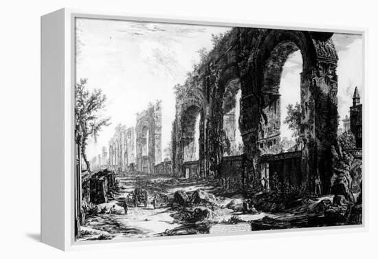 View of the Aqueduct of Nero, from the 'Views of Rome' Series, C.1760-Giovanni Battista Piranesi-Framed Premier Image Canvas