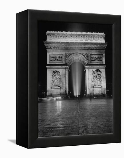 View of the Arc de Triomphe Lit at Night on Bastille Day-David Scherman-Framed Premier Image Canvas