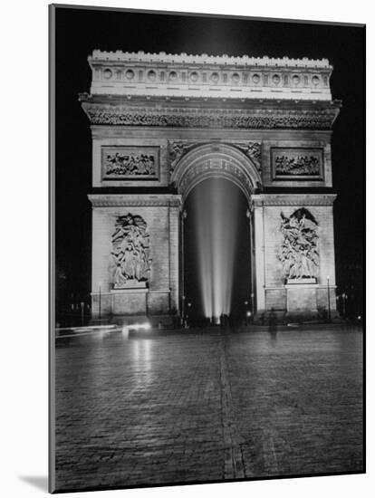 View of the Arc de Triomphe Lit at Night on Bastille Day-David Scherman-Mounted Photographic Print