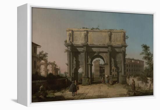 View of the Arch of Constantine with the Colosseum, 1742-5-Canaletto-Framed Premier Image Canvas