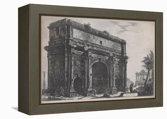 View of the Arch of Septimus Severus, 1772-Giovanni Battista Piranesi-Framed Premier Image Canvas