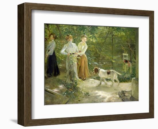 View of the Artist's Garden with His Daughters, 1903-Fritz von Uhde-Framed Giclee Print