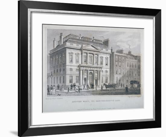 View of the Auction Mart in Bartholomew Lane, City of London, 1829-W Watkins-Framed Giclee Print