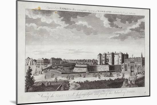 View of the Bastille St Anthony's Gate and Part of the Suburbs of Paris-Jacques Rigaud-Mounted Giclee Print