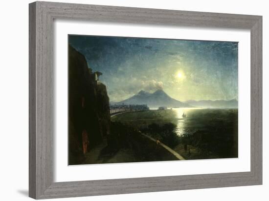 View of the Bay of Naples with the Castel del'Ovo as seen from Posillipo, 1892-Ivan Konstantinovich Aivazovsky-Framed Giclee Print