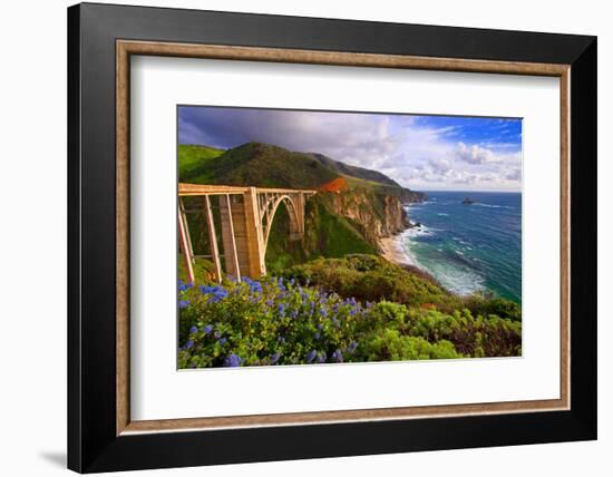 View Of The BIXby Creek Bridge, Big Sur, Ca-George Oze-Framed Photographic Print