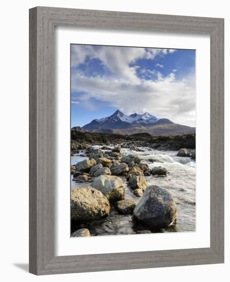 View of the Black Cuillin Mountain Sgurr Nan Gillean, Glen Sligachan, Isle of Skye, Scotland-Chris Hepburn-Framed Photographic Print