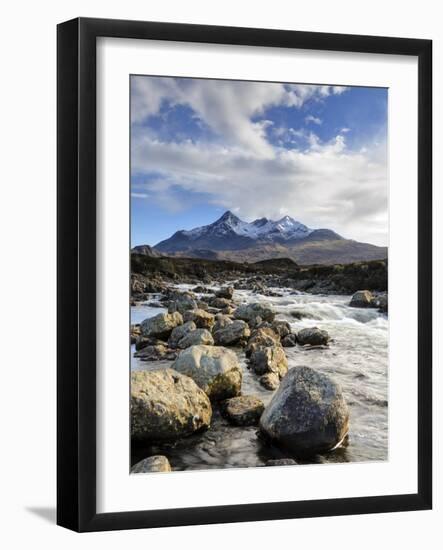 View of the Black Cuillin Mountain Sgurr Nan Gillean, Glen Sligachan, Isle of Skye, Scotland-Chris Hepburn-Framed Photographic Print