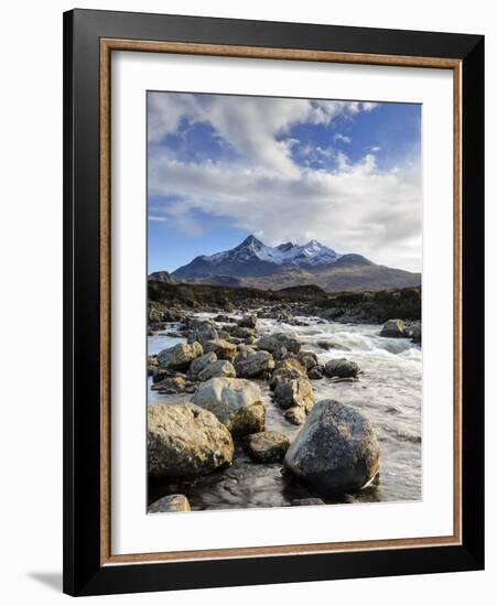 View of the Black Cuillin Mountain Sgurr Nan Gillean, Glen Sligachan, Isle of Skye, Scotland-Chris Hepburn-Framed Photographic Print