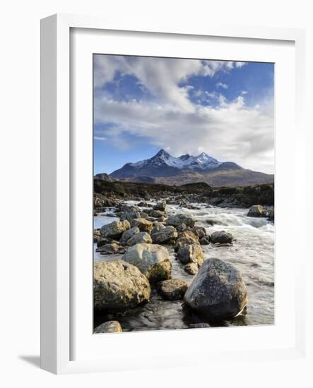 View of the Black Cuillin Mountain Sgurr Nan Gillean, Glen Sligachan, Isle of Skye, Scotland-Chris Hepburn-Framed Photographic Print