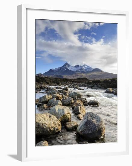 View of the Black Cuillin Mountain Sgurr Nan Gillean, Glen Sligachan, Isle of Skye, Scotland-Chris Hepburn-Framed Photographic Print