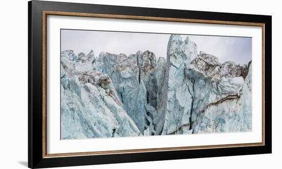 View of the Bloomstrandbreen Glacier, Haakon VII Land, Spitsbergen, Svalbard, Norway-Panoramic Images-Framed Photographic Print