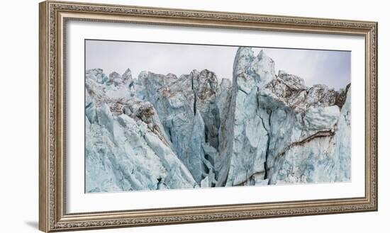 View of the Bloomstrandbreen Glacier, Haakon VII Land, Spitsbergen, Svalbard, Norway-Panoramic Images-Framed Premium Photographic Print