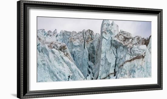 View of the Bloomstrandbreen Glacier, Haakon VII Land, Spitsbergen, Svalbard, Norway-Panoramic Images-Framed Premium Photographic Print