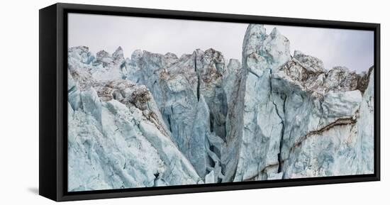 View of the Bloomstrandbreen Glacier, Haakon VII Land, Spitsbergen, Svalbard, Norway-Panoramic Images-Framed Premier Image Canvas