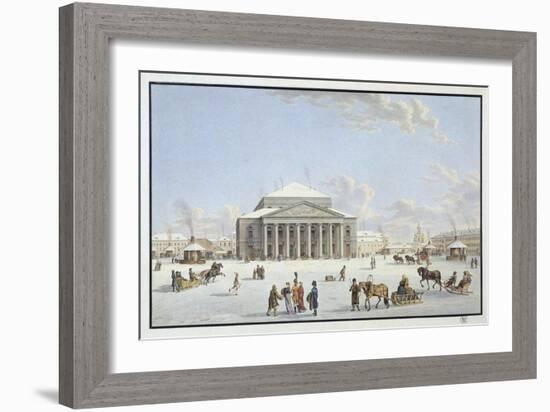 View of the Bolshoi Theatre in St Petersburg, Early 19th Century-Gabriel Ludwig Lory the Elder-Framed Giclee Print