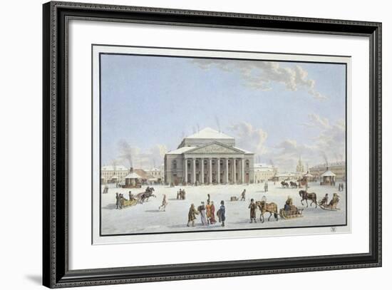 View of the Bolshoi Theatre in St Petersburg, Early 19th Century-Gabriel Ludwig Lory the Elder-Framed Giclee Print