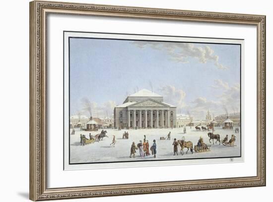 View of the Bolshoi Theatre in St Petersburg, Early 19th Century-Gabriel Ludwig Lory the Elder-Framed Giclee Print