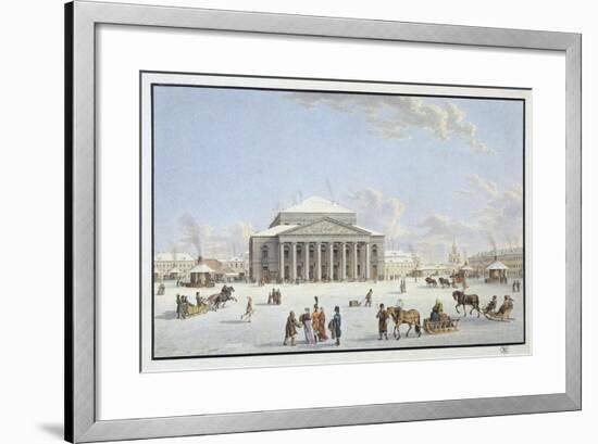 View of the Bolshoi Theatre in St Petersburg, Early 19th Century-Gabriel Ludwig Lory the Elder-Framed Giclee Print