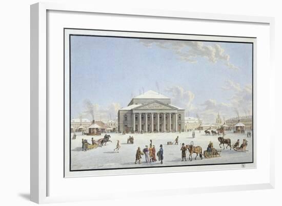 View of the Bolshoi Theatre in St Petersburg, Early 19th Century-Gabriel Ludwig Lory the Elder-Framed Giclee Print