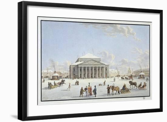 View of the Bolshoi Theatre in St Petersburg, Early 19th Century-Gabriel Ludwig Lory the Elder-Framed Giclee Print