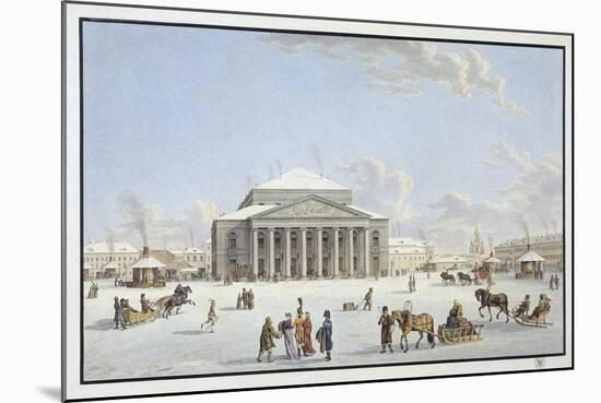 View of the Bolshoi Theatre in St Petersburg, Early 19th Century-Gabriel Ludwig Lory the Elder-Mounted Giclee Print