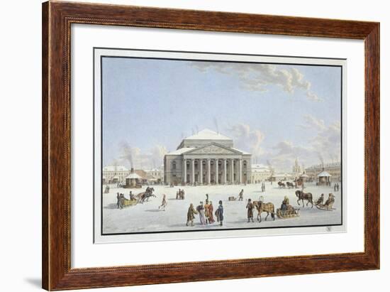 View of the Bolshoi Theatre in St Petersburg, Early 19th Century-Gabriel Ludwig Lory the Elder-Framed Giclee Print