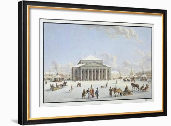 View of the Bolshoi Theatre in St Petersburg, Early 19th Century-Gabriel Ludwig Lory the Elder-Framed Giclee Print