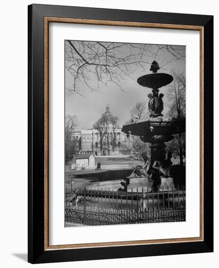 View of the Boston Statehouse from a Story Concerning Boston-Walter Sanders-Framed Photographic Print