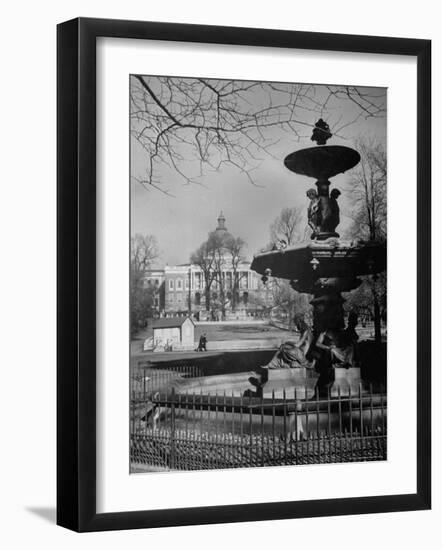 View of the Boston Statehouse from a Story Concerning Boston-Walter Sanders-Framed Photographic Print