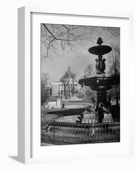 View of the Boston Statehouse from a Story Concerning Boston-Walter Sanders-Framed Photographic Print