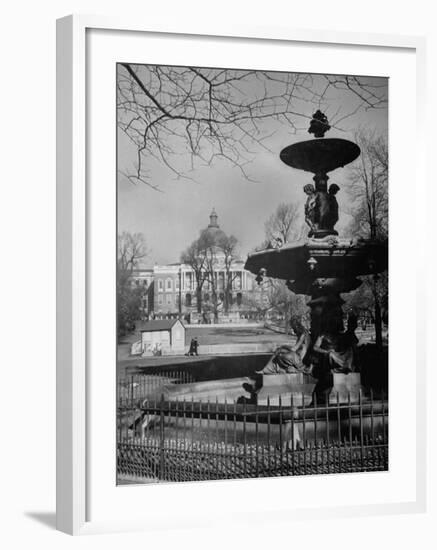 View of the Boston Statehouse from a Story Concerning Boston-Walter Sanders-Framed Photographic Print