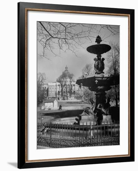 View of the Boston Statehouse from a Story Concerning Boston-Walter Sanders-Framed Photographic Print