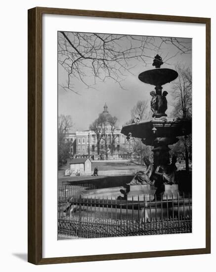 View of the Boston Statehouse from a Story Concerning Boston-Walter Sanders-Framed Photographic Print