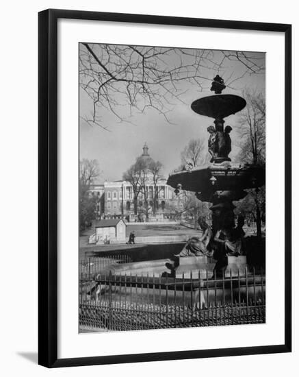 View of the Boston Statehouse from a Story Concerning Boston-Walter Sanders-Framed Photographic Print