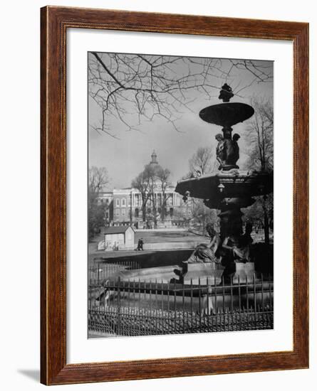 View of the Boston Statehouse from a Story Concerning Boston-Walter Sanders-Framed Photographic Print