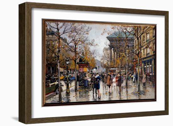 View of the Boulevard Des Italians in Paris Painting by Eugene Galien Leloue (Galien-Leloue) (1854--Eugene Galien-Laloue-Framed Giclee Print