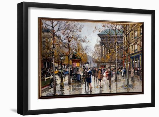 View of the Boulevard Des Italians in Paris Painting by Eugene Galien Leloue (Galien-Leloue) (1854--Eugene Galien-Laloue-Framed Giclee Print