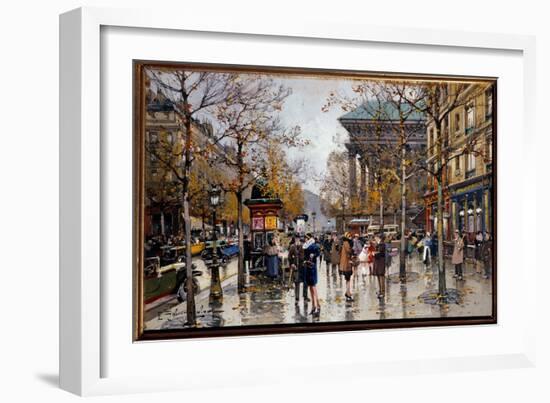 View of the Boulevard Des Italians in Paris Painting by Eugene Galien Leloue (Galien-Leloue) (1854--Eugene Galien-Laloue-Framed Giclee Print