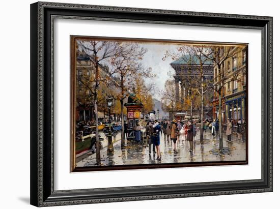 View of the Boulevard Des Italians in Paris Painting by Eugene Galien Leloue (Galien-Leloue) (1854--Eugene Galien-Laloue-Framed Giclee Print