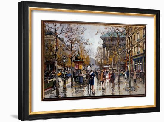 View of the Boulevard Des Italians in Paris Painting by Eugene Galien Leloue (Galien-Leloue) (1854--Eugene Galien-Laloue-Framed Giclee Print