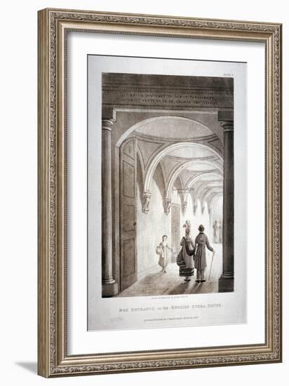 View of the Box Entrance in the King's Theatre, Haymarket, London, 1837-Daniel Havell-Framed Giclee Print