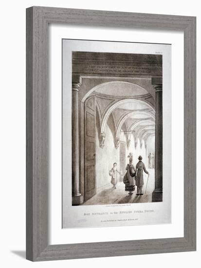 View of the Box Entrance in the King's Theatre, Haymarket, London, 1837-Daniel Havell-Framed Giclee Print