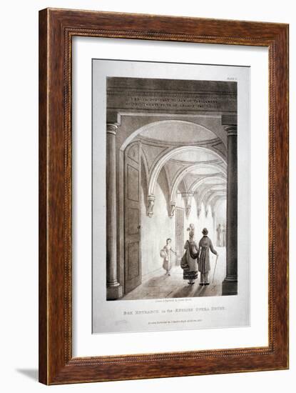 View of the Box Entrance in the King's Theatre, Haymarket, London, 1837-Daniel Havell-Framed Giclee Print