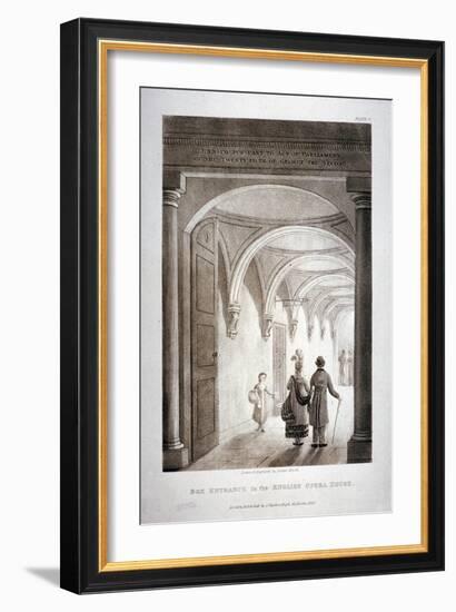 View of the Box Entrance in the King's Theatre, Haymarket, London, 1837-Daniel Havell-Framed Giclee Print